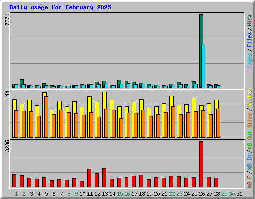 Daily usage for February 2025
