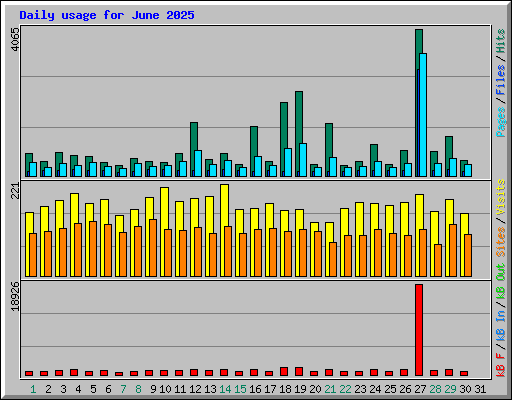 Daily usage for June 2025