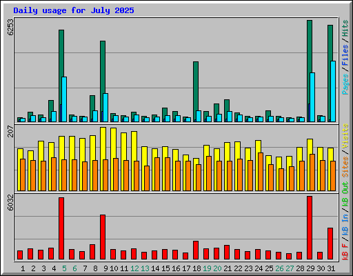 Daily usage for July 2025