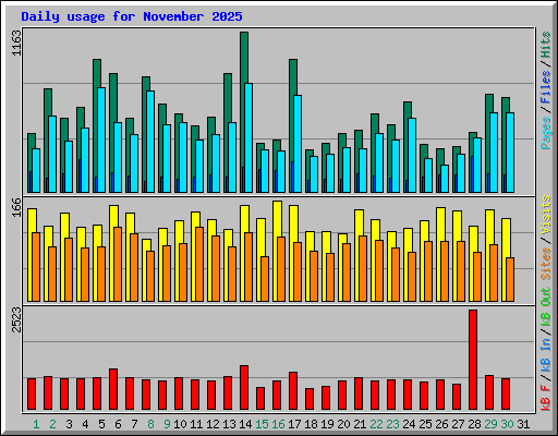 Daily usage for November 2025