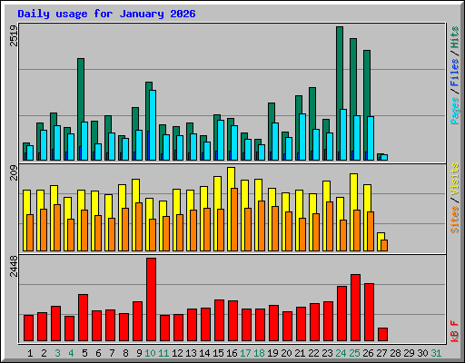 Daily usage for January 2026