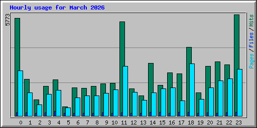 Hourly usage for March 2026